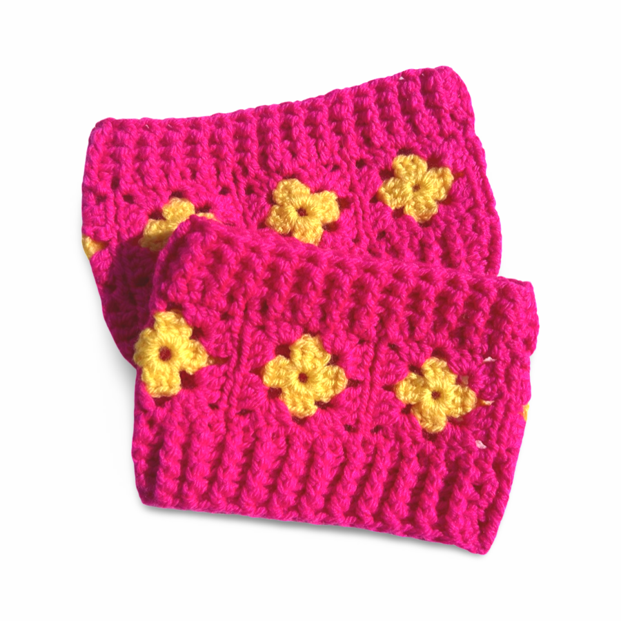 Crochet Dog Snood - Hot Pink-1