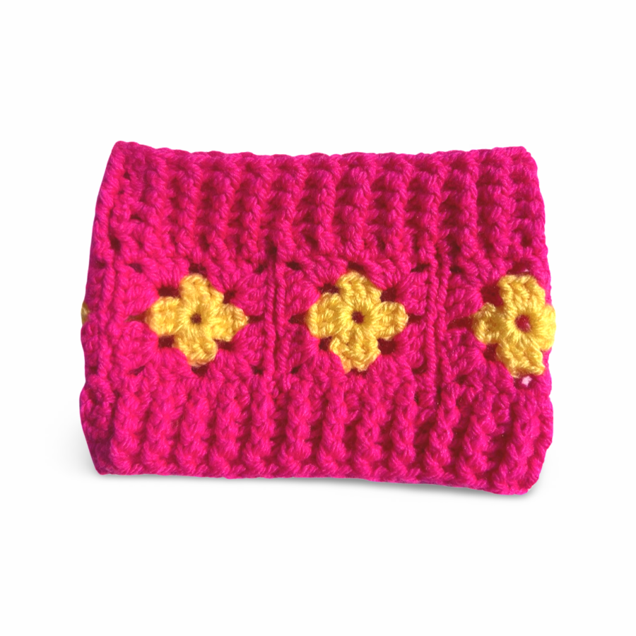 Crochet Dog Snood - Hot Pink-2