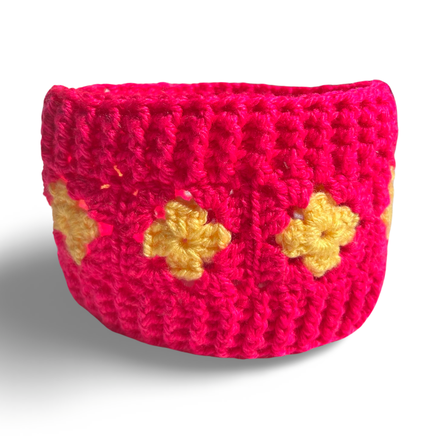 Crochet Dog Snood - Hot Pink-3